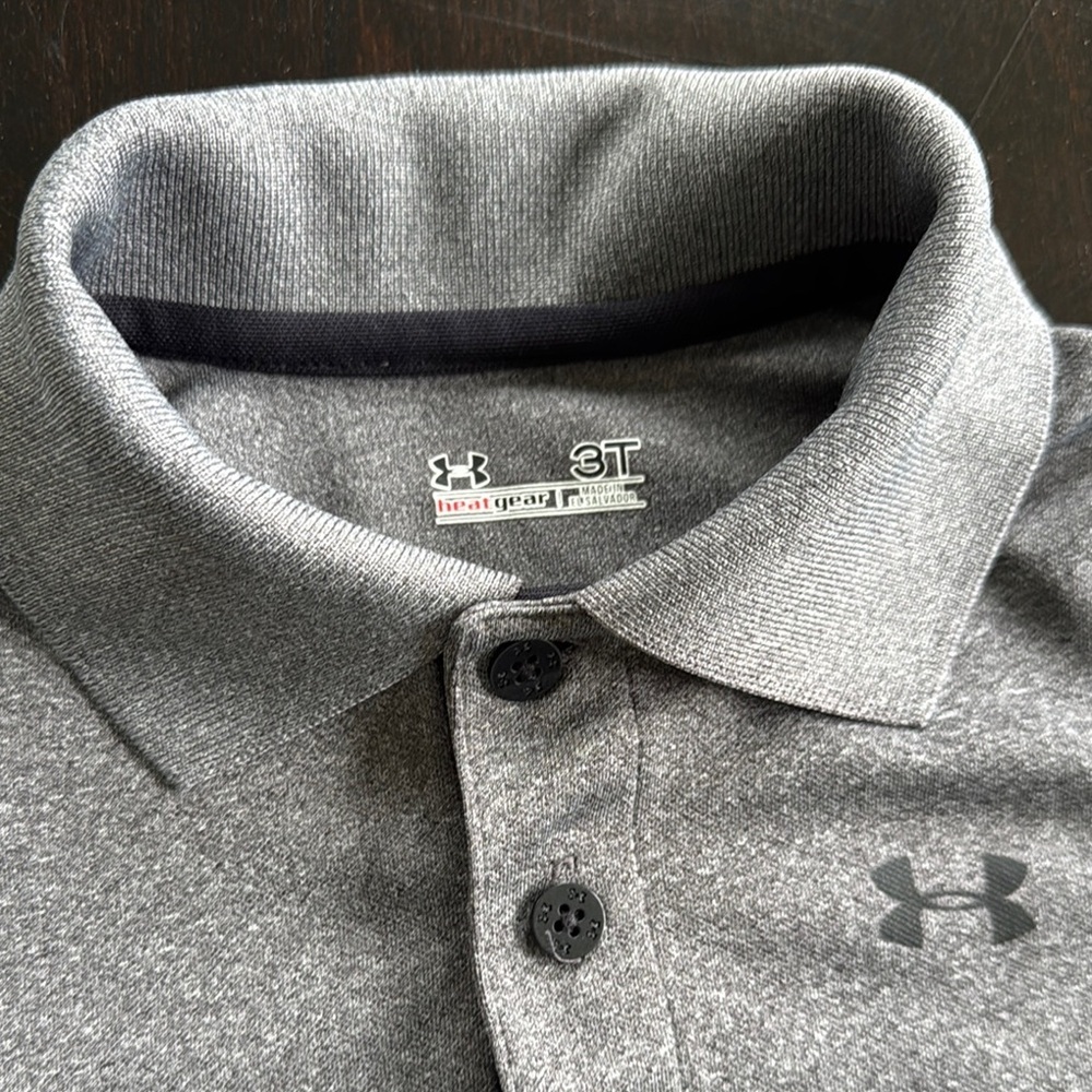 Under Armour Gray Polo Shirt Short Sleeve Heathered - Picture 2 of 2